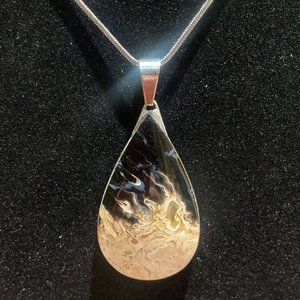 Petrified Palm Root Teardrop Crystal Pendant (XL)